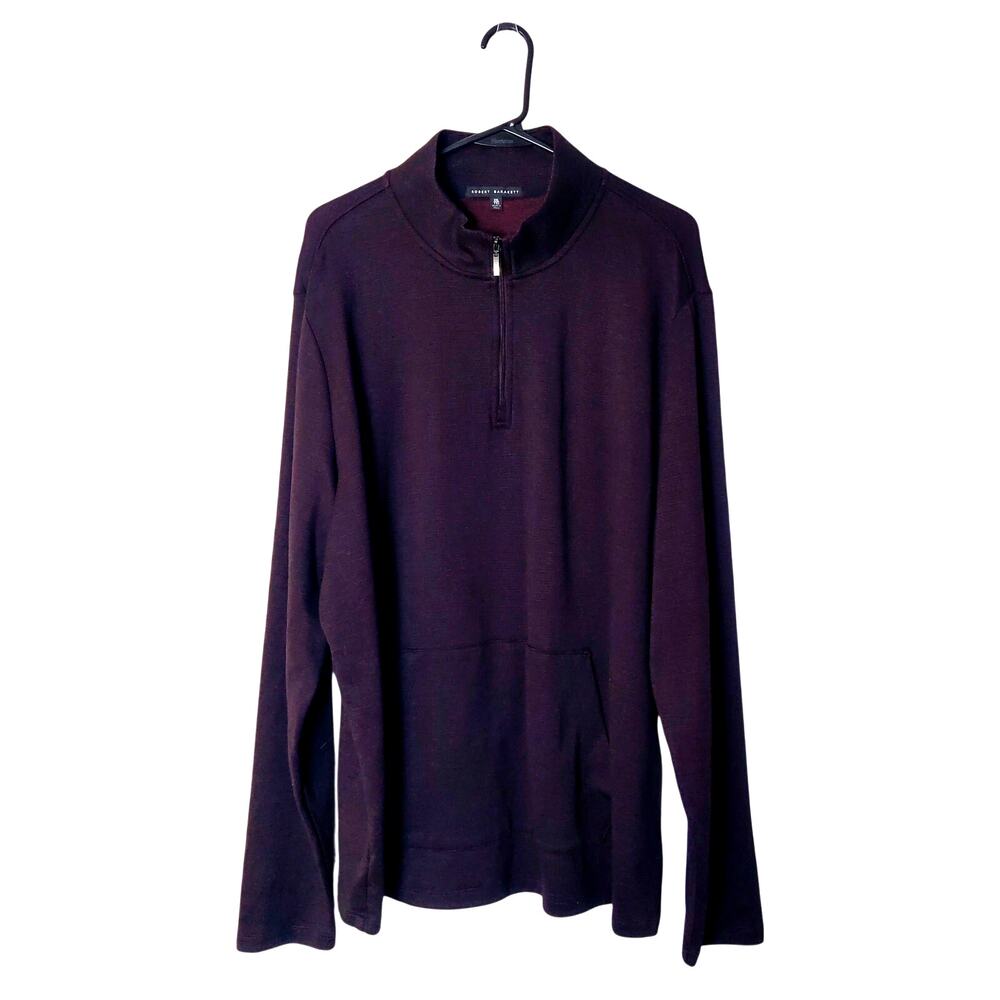 Robert Barakett Hobart Half Zip Double Knit Pullover Sweater Bordeaux XXL